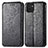 Custodia Portafoglio In Pelle Fantasia Modello Cover con Supporto S01D per Samsung Galaxy A03 Nero