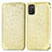 Custodia Portafoglio In Pelle Fantasia Modello Cover con Supporto S01D per Samsung Galaxy A03s Oro