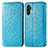 Custodia Portafoglio In Pelle Fantasia Modello Cover con Supporto S01D per Samsung Galaxy A04s Blu