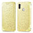 Custodia Portafoglio In Pelle Fantasia Modello Cover con Supporto S01D per Samsung Galaxy A11 Oro