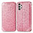 Custodia Portafoglio In Pelle Fantasia Modello Cover con Supporto S01D per Samsung Galaxy A13 4G Oro Rosa