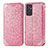 Custodia Portafoglio In Pelle Fantasia Modello Cover con Supporto S01D per Samsung Galaxy A15 4G Oro Rosa