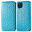 Custodia Portafoglio In Pelle Fantasia Modello Cover con Supporto S01D per Samsung Galaxy A22 4G Blu