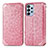 Custodia Portafoglio In Pelle Fantasia Modello Cover con Supporto S01D per Samsung Galaxy A23 4G Oro Rosa