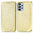 Custodia Portafoglio In Pelle Fantasia Modello Cover con Supporto S01D per Samsung Galaxy A23 5G Oro
