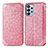 Custodia Portafoglio In Pelle Fantasia Modello Cover con Supporto S01D per Samsung Galaxy A23 5G Oro Rosa