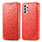 Custodia Portafoglio In Pelle Fantasia Modello Cover con Supporto S01D per Samsung Galaxy A32 4G Rosso