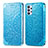 Custodia Portafoglio In Pelle Fantasia Modello Cover con Supporto S01D per Samsung Galaxy A32 5G Blu