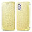 Custodia Portafoglio In Pelle Fantasia Modello Cover con Supporto S01D per Samsung Galaxy A32 5G Oro