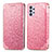 Custodia Portafoglio In Pelle Fantasia Modello Cover con Supporto S01D per Samsung Galaxy A32 5G Oro Rosa