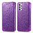 Custodia Portafoglio In Pelle Fantasia Modello Cover con Supporto S01D per Samsung Galaxy A32 5G Viola