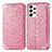 Custodia Portafoglio In Pelle Fantasia Modello Cover con Supporto S01D per Samsung Galaxy A33 5G Oro Rosa