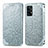 Custodia Portafoglio In Pelle Fantasia Modello Cover con Supporto S01D per Samsung Galaxy A52 4G Argento