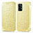 Custodia Portafoglio In Pelle Fantasia Modello Cover con Supporto S01D per Samsung Galaxy A52 4G Oro