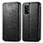 Custodia Portafoglio In Pelle Fantasia Modello Cover con Supporto S01D per Samsung Galaxy A52 5G Nero