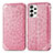 Custodia Portafoglio In Pelle Fantasia Modello Cover con Supporto S01D per Samsung Galaxy A53 5G Oro Rosa