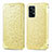 Custodia Portafoglio In Pelle Fantasia Modello Cover con Supporto S01D per Samsung Galaxy A72 4G Oro