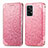 Custodia Portafoglio In Pelle Fantasia Modello Cover con Supporto S01D per Samsung Galaxy A72 4G Oro Rosa