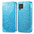 Custodia Portafoglio In Pelle Fantasia Modello Cover con Supporto S01D per Samsung Galaxy F62 5G Blu