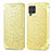 Custodia Portafoglio In Pelle Fantasia Modello Cover con Supporto S01D per Samsung Galaxy F62 5G Oro