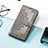 Custodia Portafoglio In Pelle Fantasia Modello Cover con Supporto S01D per Samsung Galaxy M13 4G Grigio