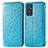 Custodia Portafoglio In Pelle Fantasia Modello Cover con Supporto S01D per Samsung Galaxy M14 5G Blu