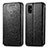 Custodia Portafoglio In Pelle Fantasia Modello Cover con Supporto S01D per Samsung Galaxy M40S Nero