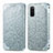 Custodia Portafoglio In Pelle Fantasia Modello Cover con Supporto S01D per Samsung Galaxy S20 5G Argento