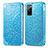Custodia Portafoglio In Pelle Fantasia Modello Cover con Supporto S01D per Samsung Galaxy S20 FE (2022) 5G Blu