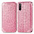 Custodia Portafoglio In Pelle Fantasia Modello Cover con Supporto S01D per Sony Xperia 10 III Lite Oro Rosa