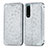 Custodia Portafoglio In Pelle Fantasia Modello Cover con Supporto S01D per Sony Xperia 5 III Argento