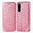 Custodia Portafoglio In Pelle Fantasia Modello Cover con Supporto S01D per Sony Xperia 5 III Oro Rosa