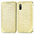 Custodia Portafoglio In Pelle Fantasia Modello Cover con Supporto S01D per Sony Xperia Ace II Oro