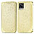 Custodia Portafoglio In Pelle Fantasia Modello Cover con Supporto S01D per Vivo V20 Oro