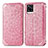 Custodia Portafoglio In Pelle Fantasia Modello Cover con Supporto S01D per Vivo V20 Oro Rosa