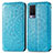 Custodia Portafoglio In Pelle Fantasia Modello Cover con Supporto S01D per Vivo V21e 5G Blu