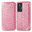 Custodia Portafoglio In Pelle Fantasia Modello Cover con Supporto S01D per Vivo X70t Oro Rosa