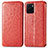 Custodia Portafoglio In Pelle Fantasia Modello Cover con Supporto S01D per Vivo Y15S Rosso