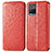 Custodia Portafoglio In Pelle Fantasia Modello Cover con Supporto S01D per Vivo Y21a Rosso