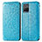 Custodia Portafoglio In Pelle Fantasia Modello Cover con Supporto S01D per Vivo Y33s Blu