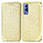 Custodia Portafoglio In Pelle Fantasia Modello Cover con Supporto S01D per Vivo Y52 5G Oro