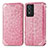 Custodia Portafoglio In Pelle Fantasia Modello Cover con Supporto S01D per Vivo Y74s 5G Oro Rosa