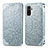 Custodia Portafoglio In Pelle Fantasia Modello Cover con Supporto S01D per Xiaomi Redmi Note 11 SE India 4G Argento