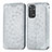 Custodia Portafoglio In Pelle Fantasia Modello Cover con Supporto S01D per Xiaomi Redmi Note 11S 4G Argento