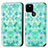 Custodia Portafoglio In Pelle Fantasia Modello Cover con Supporto S02D per Google Pixel 5a 5G Verde