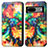 Custodia Portafoglio In Pelle Fantasia Modello Cover con Supporto S02D per Google Pixel 7a 5G Multicolore