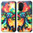 Custodia Portafoglio In Pelle Fantasia Modello Cover con Supporto S02D per Huawei Enjoy 50 Multicolore