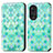 Custodia Portafoglio In Pelle Fantasia Modello Cover con Supporto S02D per Huawei Honor 50 5G Verde