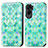 Custodia Portafoglio In Pelle Fantasia Modello Cover con Supporto S02D per Huawei Honor 90 Lite 5G Verde