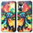 Custodia Portafoglio In Pelle Fantasia Modello Cover con Supporto S02D per Huawei Honor X7 Multicolore